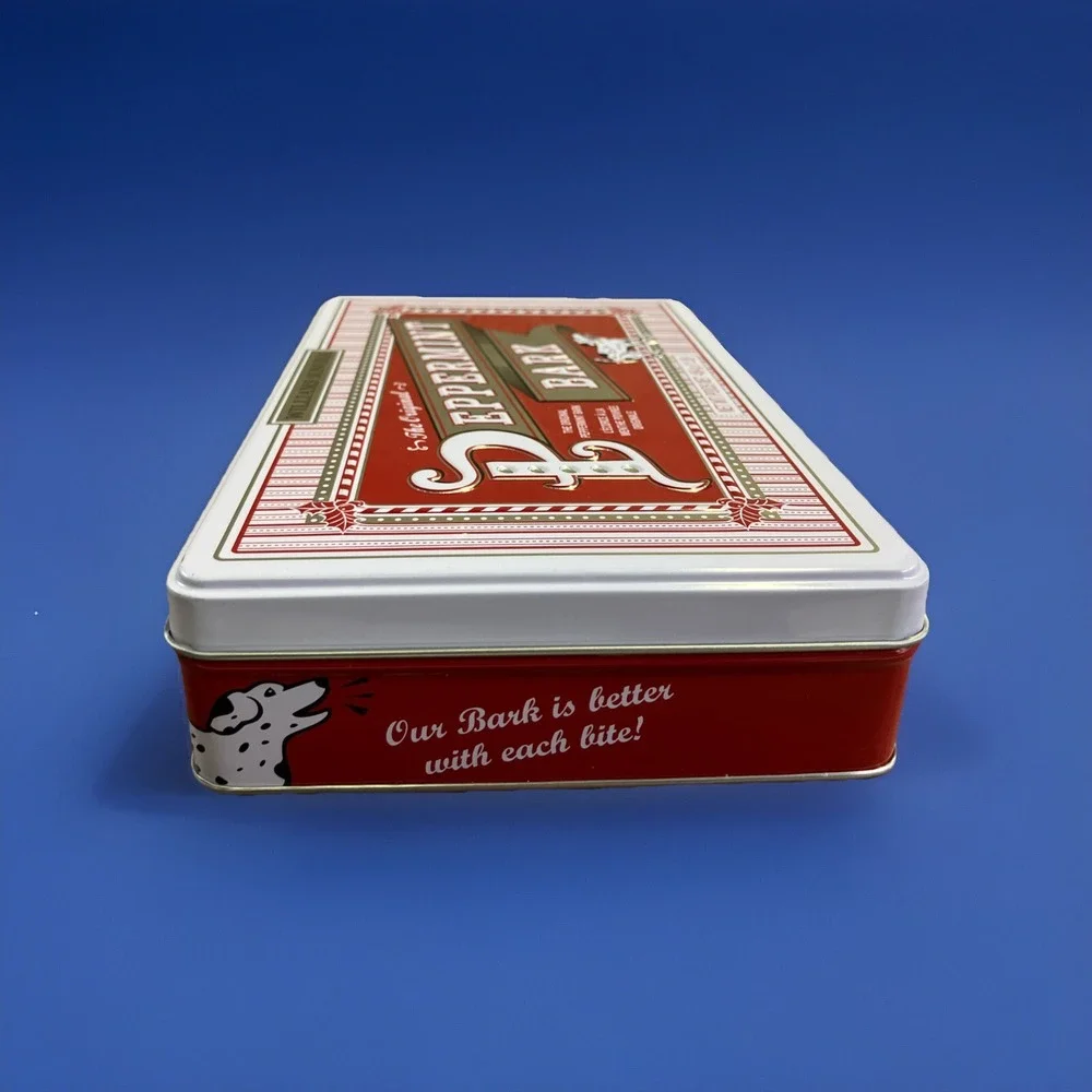 Collectible‎ William Sonoma Peppermint Bark Tin with Lid Storage w Personality